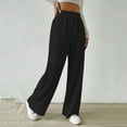 thumbnail image 5 of QUINDOS Pants for Women Plus Size Wide Leg Long High Waisted Casual Pants Knit Drawstring Straight Fit Trousers with Pockets, 5 of 5