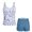White, variant on Krdevn Girls Solid Color Leaf Print 2 Piece Tankini Swimsuit with Boyshorts Color:Orange,Size:11-12 Years