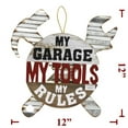 thumbnail image 2 of Rustic My Garage My Tools My Rules Wooden & Metal Sign, 2 of 2