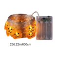 thumbnail image 2 of Pumpkin LED String Lights with Warm White Bulbs, Battery Operated Halloween Garland for Mantel, Porch, Window, Table, Bedroom, Party, Fall Harvest and House Decor, Brown3, 2 of 7