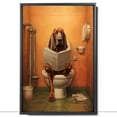 thumbnail image 2 of Bavarian Mountain Scent Hound Dog Canvas Wall Art for Bedroom Living Room Home Decor,Funny Dog Canvas Sitting on The Toilet Animal Pattern Office Artworks, modern wall decor, Ready to Hang, 2 of 6