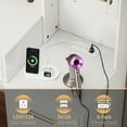 thumbnail image 3 of UGTOO 58.27" Modern LED Makeup Vanity Desk with Mirror & Lights, 10 Adjustable LED Bulbs, 8 Drawers + 2 Cabinets, White Farmhouse/Minimalist Design, 3 of 16