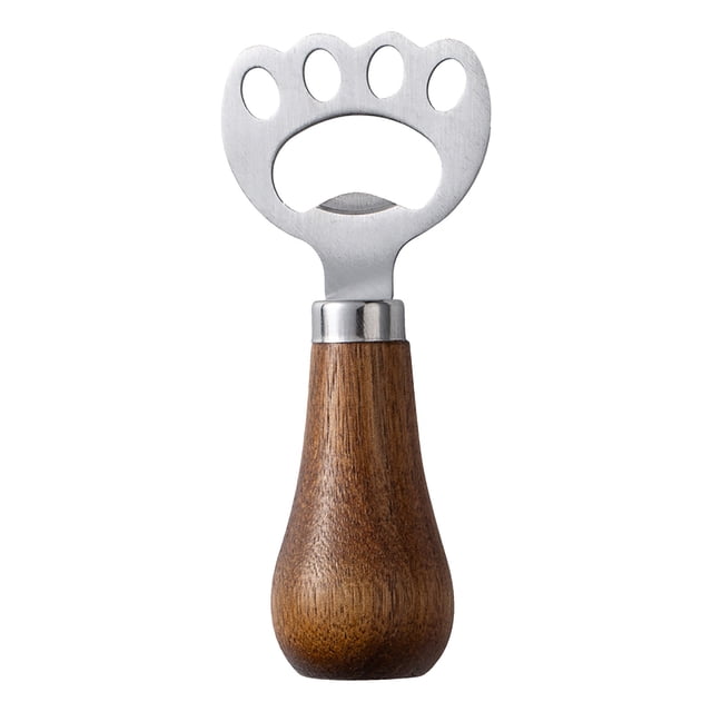 Wine Bottle Opener with Solid Wood Handle and Stainless Steel Lever for Home Bar Use