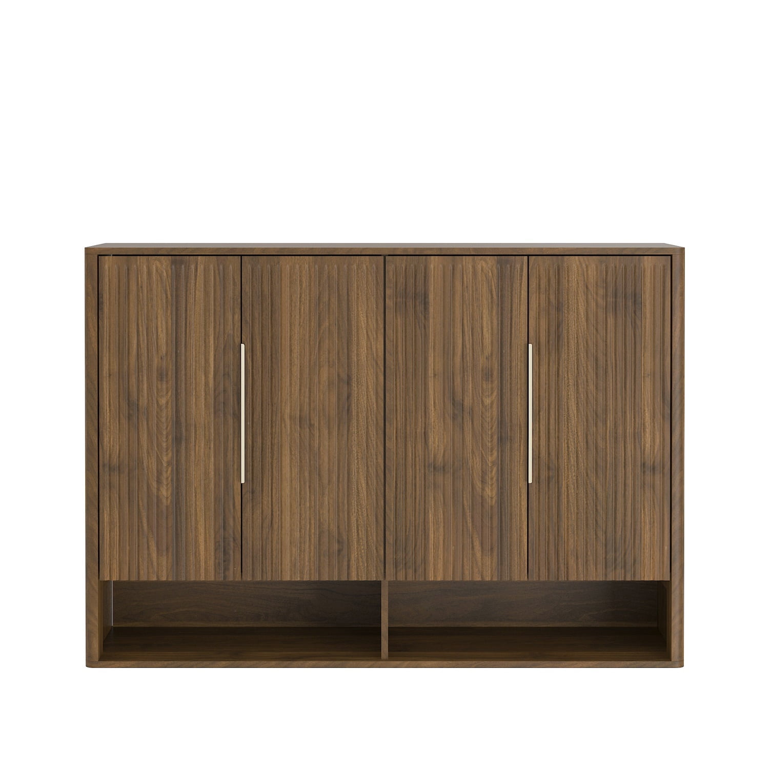 Hommoo Shoe Cabinet with 4 Doors &Adjustable Shelves, Modern Shoe Storage Organizer Cabinet, Shoe Rack Cabinet for Entryway Living room, Bedroom, Walnut