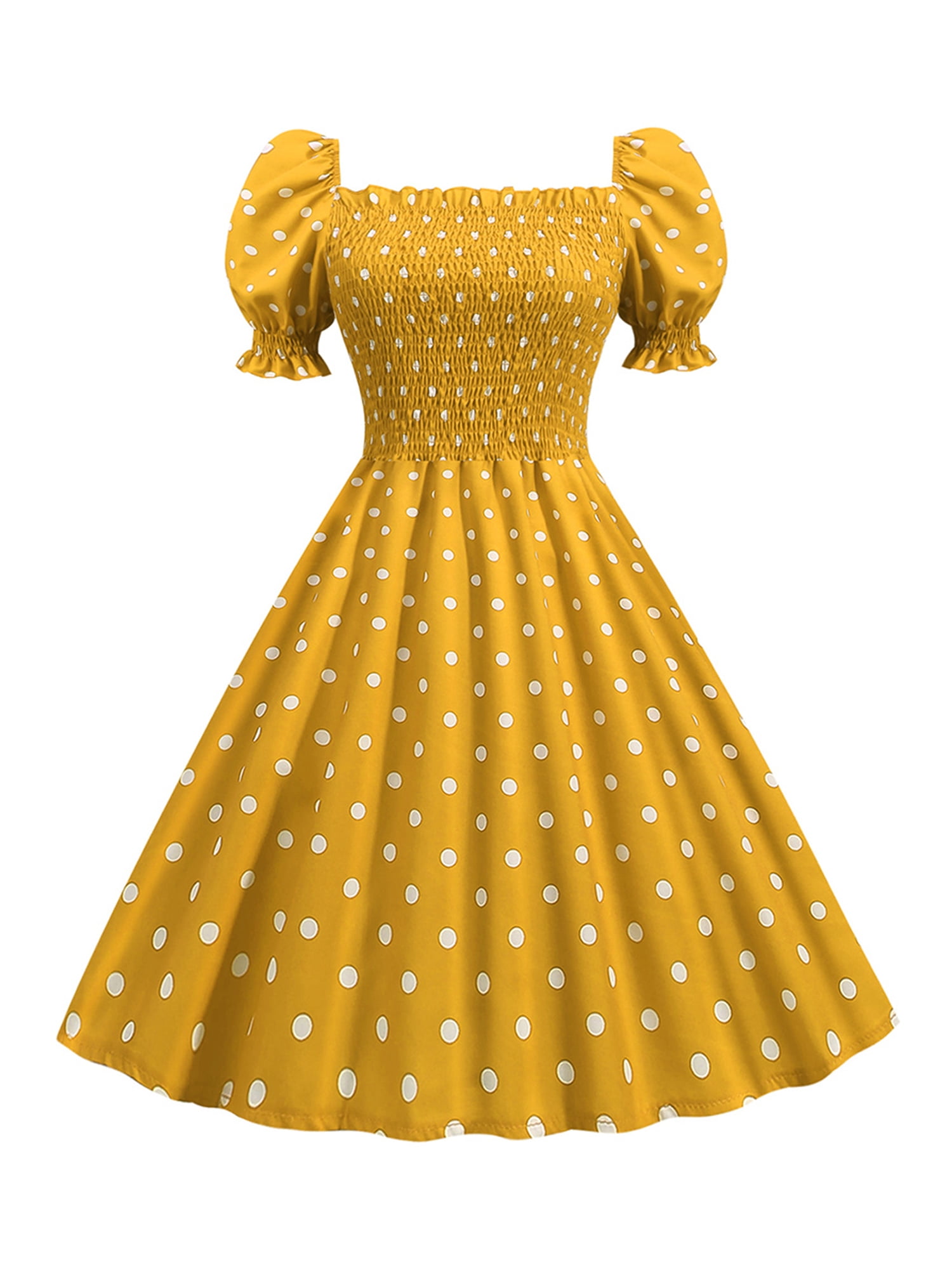 yellow rockabilly dress