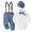 Blue, variant on Shadoumai Little Gentleman Formal Baby Boy Toddler Dress Up Outfit Set With Hat And Suspenders For