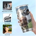 thumbnail image 6 of SKYSONIC Cow Tumbler Stainless Steel Double Wall Vacuum Reusable Insulated Mug with Straw and Built-in Coaste for Cold and Hot Beverages, 12oz, 6 of 7