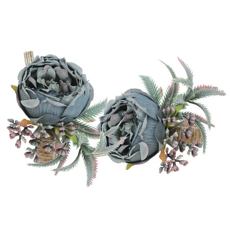 

Farfi 2Pcs Napkin Ring Decorative Romantic Long Lasting Simulation Rose Flower Napking Buckle for Wedding (Haze Blue)