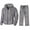 #096-Gray, variant on Yusimy Men's Solid Color 2-Piece Fuzzy Hoodie Set Zipper Pocket Long Sleeve Hooded Sweatshirt & Pants Casual Warm