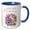 Blue/White, variant on 3drose, Pink and Purple Peony Happy 80th Birthday, 11oz Magic Transforming Mug