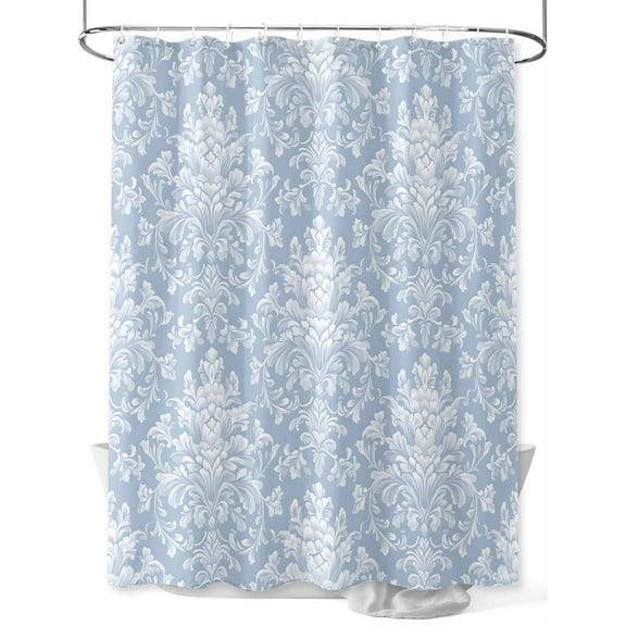 Fsddascl Blue Boho Floral Shower Curtain Set - 54" x 78" Washable Bathtub Curtain with 12 Hooks, Vintage Ethnic Tribe Abstract Waterproof Fabric Stall Shower Curtains for Bathroom/Bathtub Décor