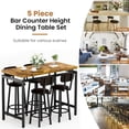 thumbnail image 3 of Cvortll 5 Piece Dining Set, Counter Height Dining Set with 4 Kitchen Upholstered Backrest Stool Chairs for Dinner, Small Space, Breakfast Nook, 3 of 8