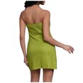 thumbnail image 6 of Oplxuo Women's Sexy 2 Piece Outfits 2025 Summer Split Front Strapless Bandeau Tube Top Matching Shorts Clubwear Sets, 6 of 7