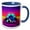Blue/White, variant on 3drose, Cool Abstract Art of a Colorful Tents, Mountains. Happy Camper Gift, 11oz Magic Transforming Mug