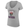 thumbnail image 2 of Women's G-III 4Her by Carl Banks Heather Gray Florida Panthers Super-Slim Fit Lightweight Team Logo Graphic V-Neck, 2 of 3