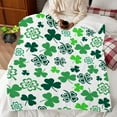 thumbnail image 6 of St. Patrick''s Day Throw Blanket Green Clover Shamrock Throw Blankets Lightweight Cozy Flannel Blanket for Bedroom Living Rooms Couch Sofa Bed Home Decor 40x50 Inch, 6 of 6