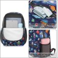 thumbnail image 4 of Space Cat and Galaxy Black Pattern 17" Waterproof Oxford School Backpacks for Teens, S-Shape Padded Straps, for School, Travel, Hiking, Camping, 4 of 5
