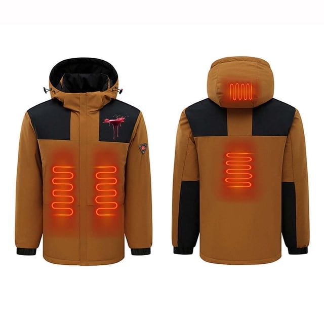 Meichang Heated Jacket Men Women USB Charging Windproof Heated Clothing Winter Jacket without Battery Pack Included, 4 Heating Zones Electric Heated Jacket for Men Women