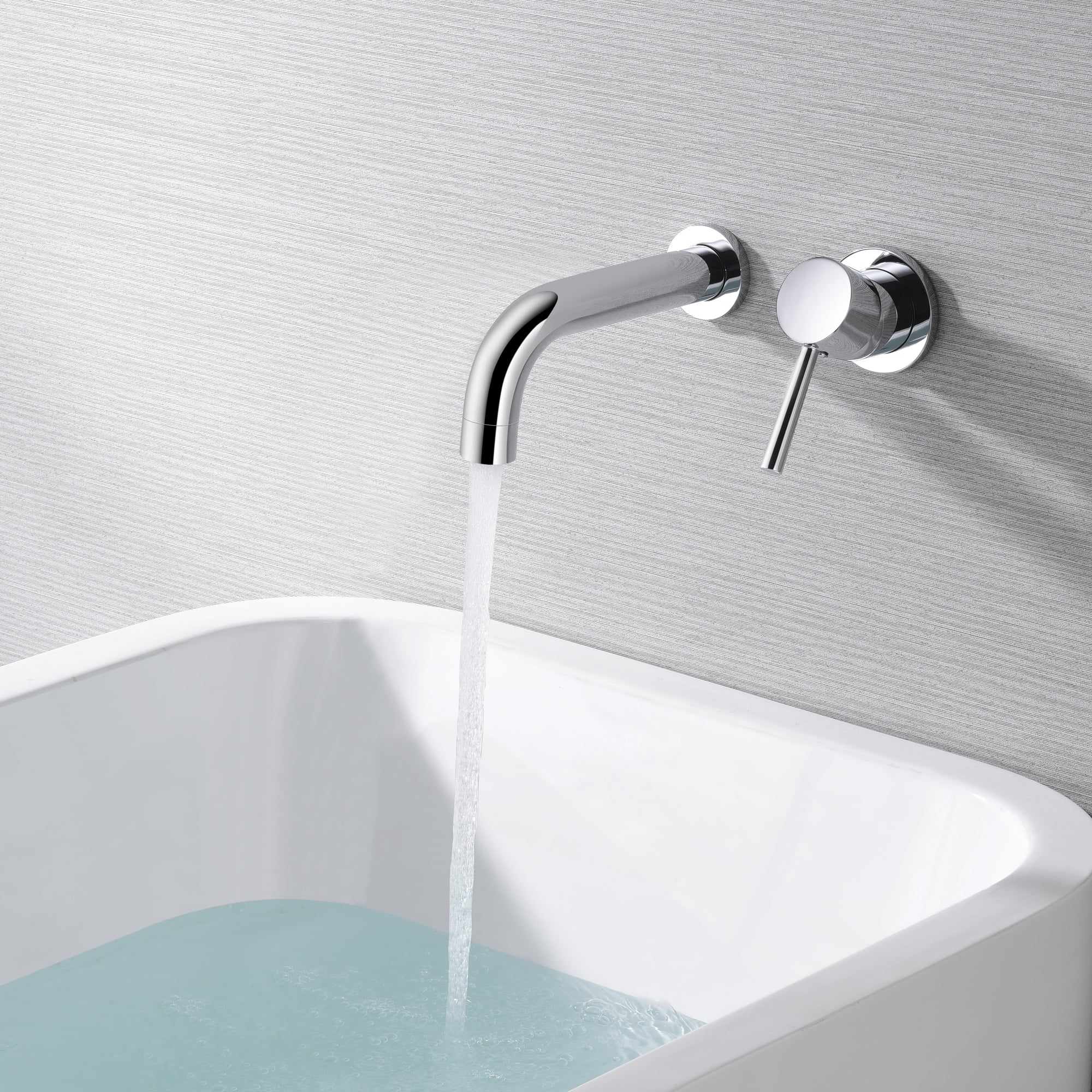 SUMERAIN Wall Mounted Bathtub Faucet, Chrome Single Handle Tub Faucet