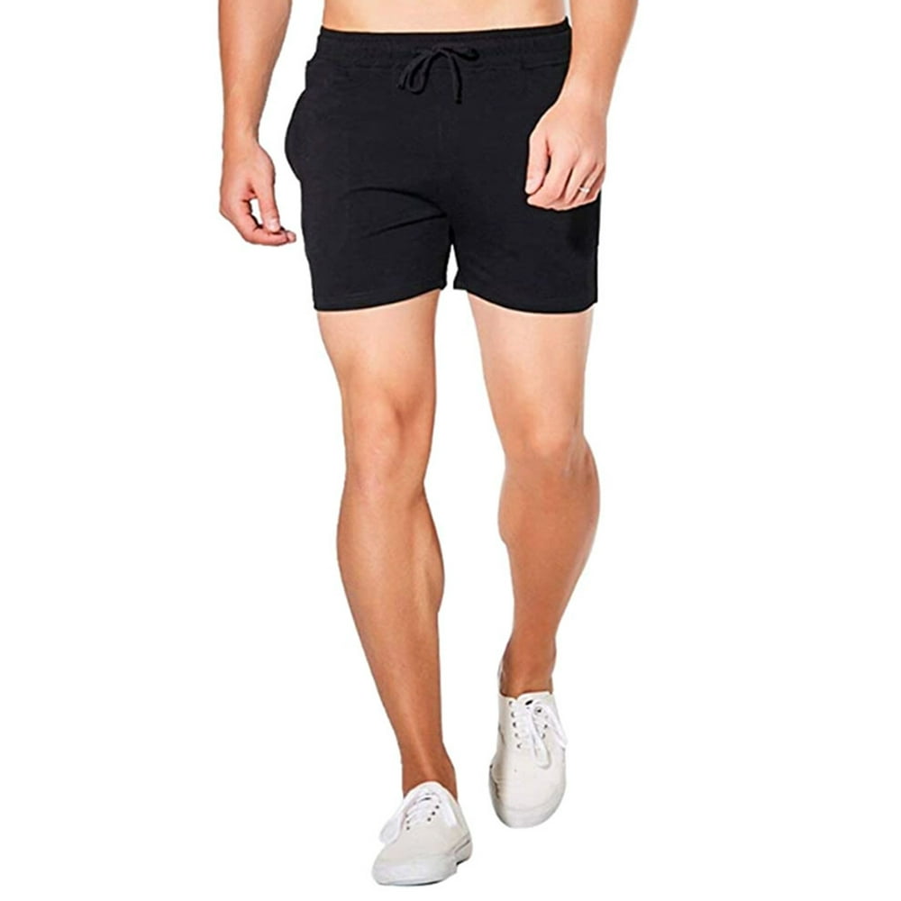 suanret - Suanret Men Jogger Sweat Shorts Gym Running Workout Athletic Shorts with Pocket
