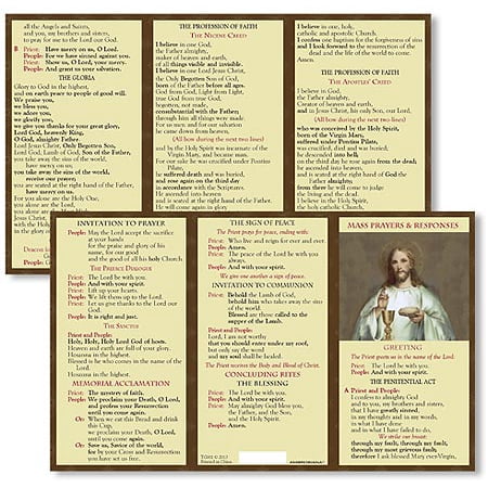 Catholic Mass Cards - Catholic Mass Response Card
