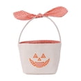 thumbnail image 3 of Under 5 Gifts for Kids!Halloween Candy Basket Embroidered Bow & Pumpkin Cloth 12.2x6.5 in Sturdy & Spacious for Trick or Treat Party Home Decor Holiday Halloween Decor by MPOISVA, 3 of 7