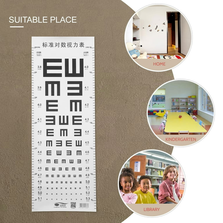 Eye Chart Standard Visual Testing Chart with Height Measure for