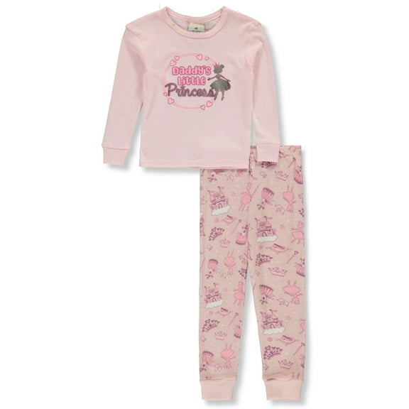 Princess Rose Girls' 2-Piece Love Pajama Set Color: pink Size: 2t