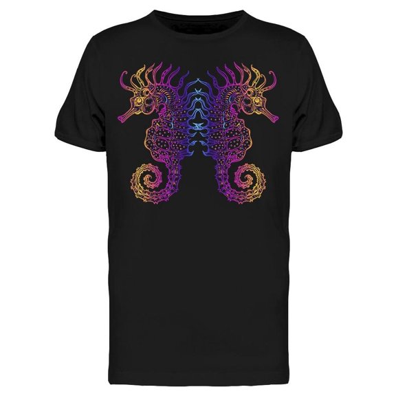 Seahorse Gradient Design Sketch Tee Men's -Image by Shutterstock