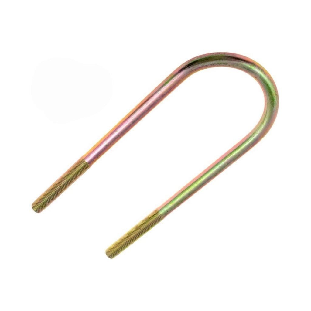 KarParts360 Threaded U-Bolt | Steel | Yellow Zinc | Round U-Bolt | Heat Hardened | Fine Thread | 1/2 Inches Thread Diameter
