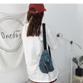 thumbnail image 3 of Lightweight Denim Waist Bag Portable Crossbody Pouch Shoulder Bag Waist Pack Chest Bag for Women (Dark Blue), 3 of 6