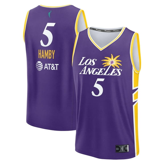 Unisex Fanatics Dearica Hamby Purple Los Angeles Sparks Explorer Edition Fast Break Replica Jersey