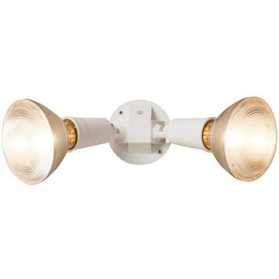 HALO PWT250PCW 300W 2-Lamp Outdoor PAR Twin Head Dusk to Dawn Flood Light, White