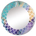 thumbnail image 2 of Designart "Liquid Art in Turquoise and Purple I" Fractals Round Wall Mirror - Modern Oval Printed Decorative Oversized Mirror - Multiple Color Options, 2 of 4