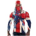 thumbnail image 2 of Viluyesy Mens Sun Shirt UV Protection with Face Mask, Printed Quick Dry Breathable Rash Guard Long Sleeve Shirt A Red L, 2 of 6