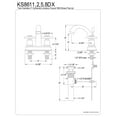 thumbnail image 2 of Kingston Brass KS8611DX 4 in. Centerset Bathroom Faucet, Polished Chrome, 2 of 2