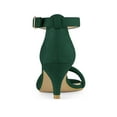 thumbnail image 2 of BLISSFUL STEP Women's Shoes Faux Suede Ankle Strap Kitten Heel Slide Straps Solid Sandals  Green 9.5, 2 of 7