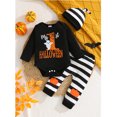 thumbnail image 5 of Beilxfa Newborn Baby Boy Halloween Outfit Ghost Romper Pants Hat Set My First Halloween Baby Boy Outfits, 5 of 6