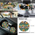 thumbnail image 5 of Renewold American Tribal Sunflower Cow Print Green Car Seat Covers Full Set, with Steering Wheel Safe Belt Cover Handbrake Set Coasters Garbage Bin Rear View Mirror Center Console Cover, 14 PCS, 5 of 7