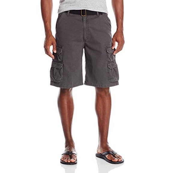 Wrangler Authentics Men's Premium Cargo Short, Anthracite Twill, 36