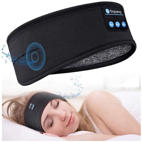 Bluetooth Sleep Headband Headphones with Noise Reduction, Wireless Music Headband & Sleep Mask for Side Sleepers, Workout & Travel