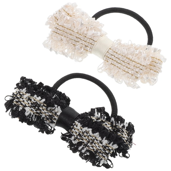 Raindrops 2Pcs Versatile Bow Hair Ties Soft Comfortable Hair Accessories