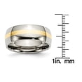 thumbnail image 2 of Stainless Steel and 14k Yellow Inlay 8mm Polished Band, 2 of 6