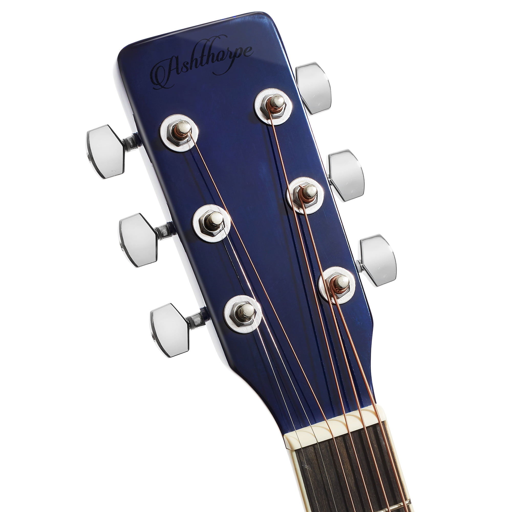 Ashthorpe Left Handed Cutaway Dreadnought Acoustic Electric Guitar with 10-Watt Amp, Blue