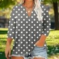 thumbnail image 2 of Women's Plus Size V Neck 3/4 Sleeve Blouse Tops Shirts Tunics Floral Print Loose Fit Casual Daily Wear Business Office Vacation Fashion Essential Gift for Women | Sopatenor,Gray XL, 2 of 9