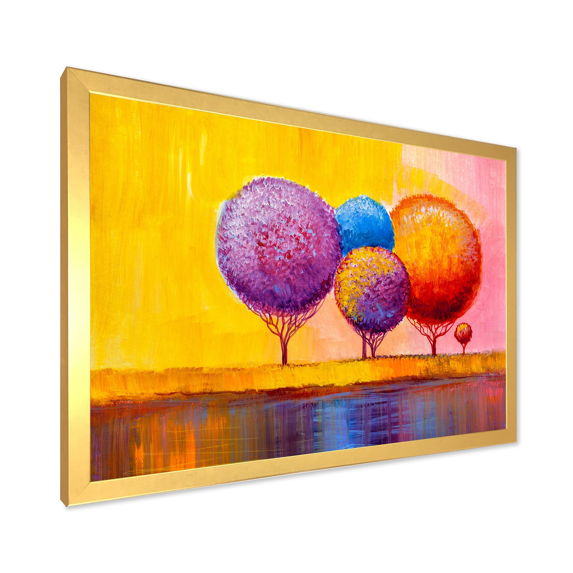 Designart 'Autumn Colorful Fantasy Trees I' Modern Framed Art Print