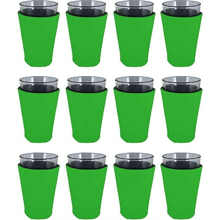 

Blank Soft Foam Collapsible Pint Glass Coolie (12 Pack Neon Green)