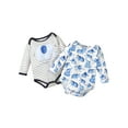 thumbnail image 1 of Gureui Infant Girls Boys Romper, Spring Long Sleeve Printed Triangle Bodysuit, 1 of 9