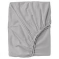 thumbnail image 1 of Fitted Sheet Only - Twin Size, Silver Grey Color 300-Thread-Count Egyptian Cotton 12-inch Deep Pockets 1-PC Bottom Fitted Sheet, 1 of 7
