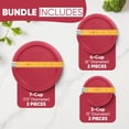thumbnail image 2 of Replacement Lids for Pyrex Containers Round Glass Food Plastic (2) 2-Cup (2) 4-Cup (2) 7-Cup (Red), 2 of 6